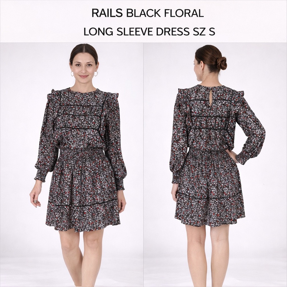 Rails Farren Floral Long Sleeve Dress Size S